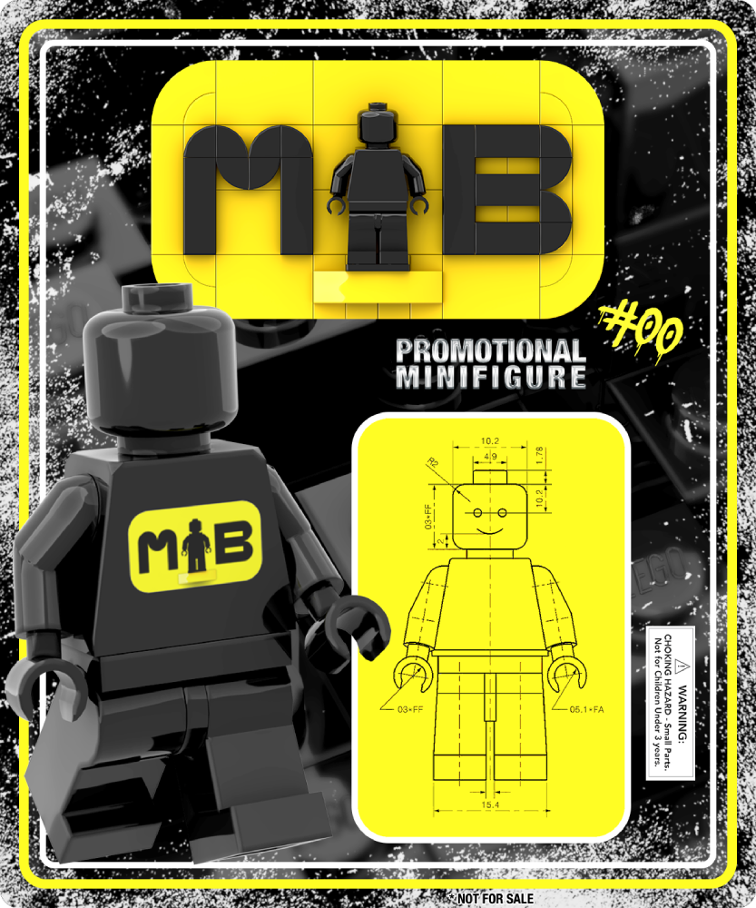 Photo du packaging avant de la custom Minifigure Men in Bricks